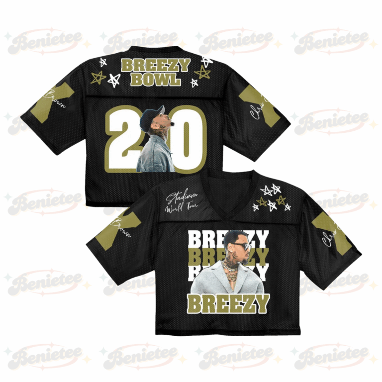 Personalized Chris Brown Croptop Mesh Football, Breezy Bowl XX Tour 2025 Croptop Mesh Football