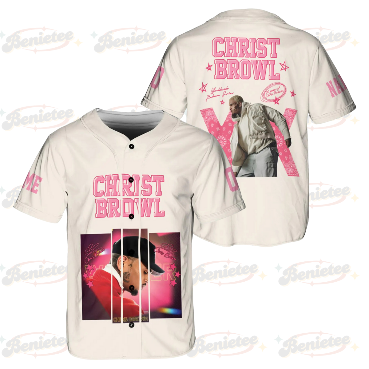 Personalized Chris Brown Tour Jersey, Breezy Bowl XX 2025 Baseball Shirt