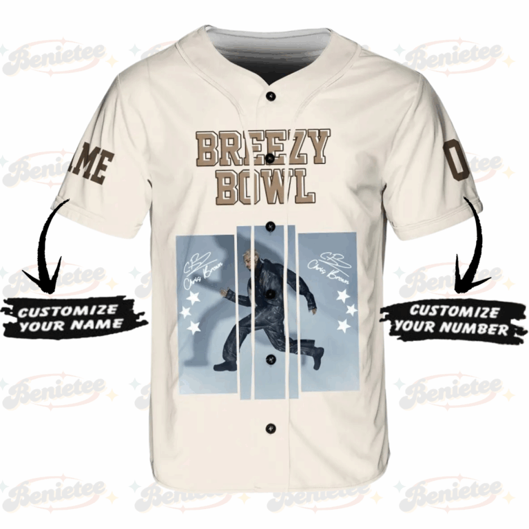 Alternative view of Custom Chris Brown Tour Baseball Jersey, Breezy Bowl XX Tour 2025 Baseball Jersey
