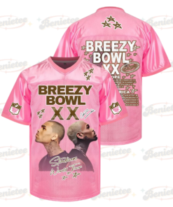 Chris Brown Breezy Bowl XX Football Jersey, Breezy Bowl XX Tour 2025 Football Jersey