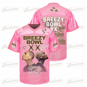 Chris Brown Breezy Bowl XX Football Jersey, Breezy Bowl XX Tour 2025 Football Jersey