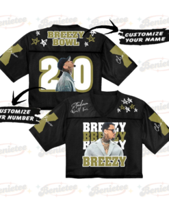 Alternative view of Personalized Chris Brown Croptop Mesh Football, Breezy Bowl XX Tour 2025 Croptop Mesh Football