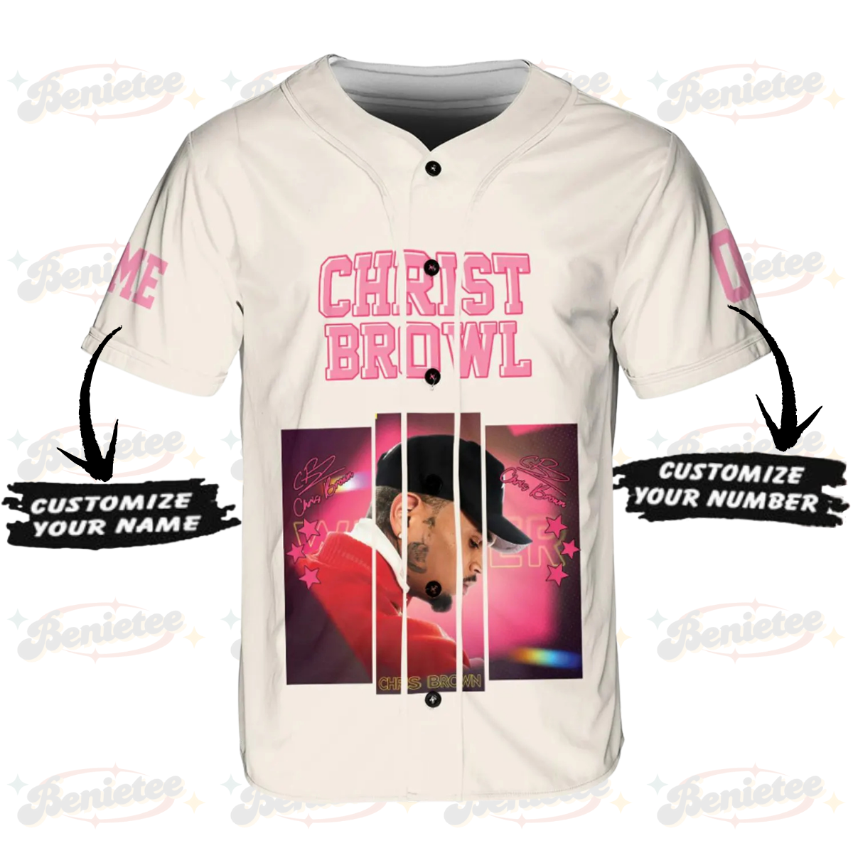 Personalized Chris Brown Tour Jersey, Breezy Bowl XX 2025 Baseball Shirt - Image 2