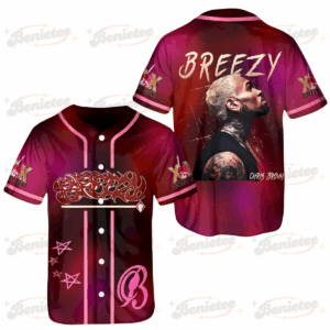 Chris Brown Tour Baseball Jersey, Breezy Bowl XX Music Tour 2025 Baseball Jersey