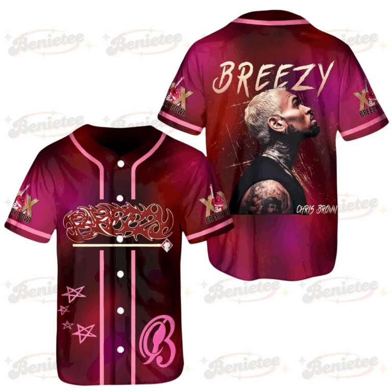 Chris Brown Tour Baseball Jersey, Breezy Bowl XX Music Tour 2025 Baseball Jersey