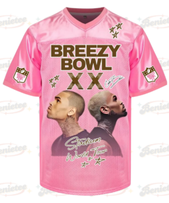 Alternative view of Chris Brown Breezy Bowl XX Football Jersey, Breezy Bowl XX Tour 2025 Football Jersey