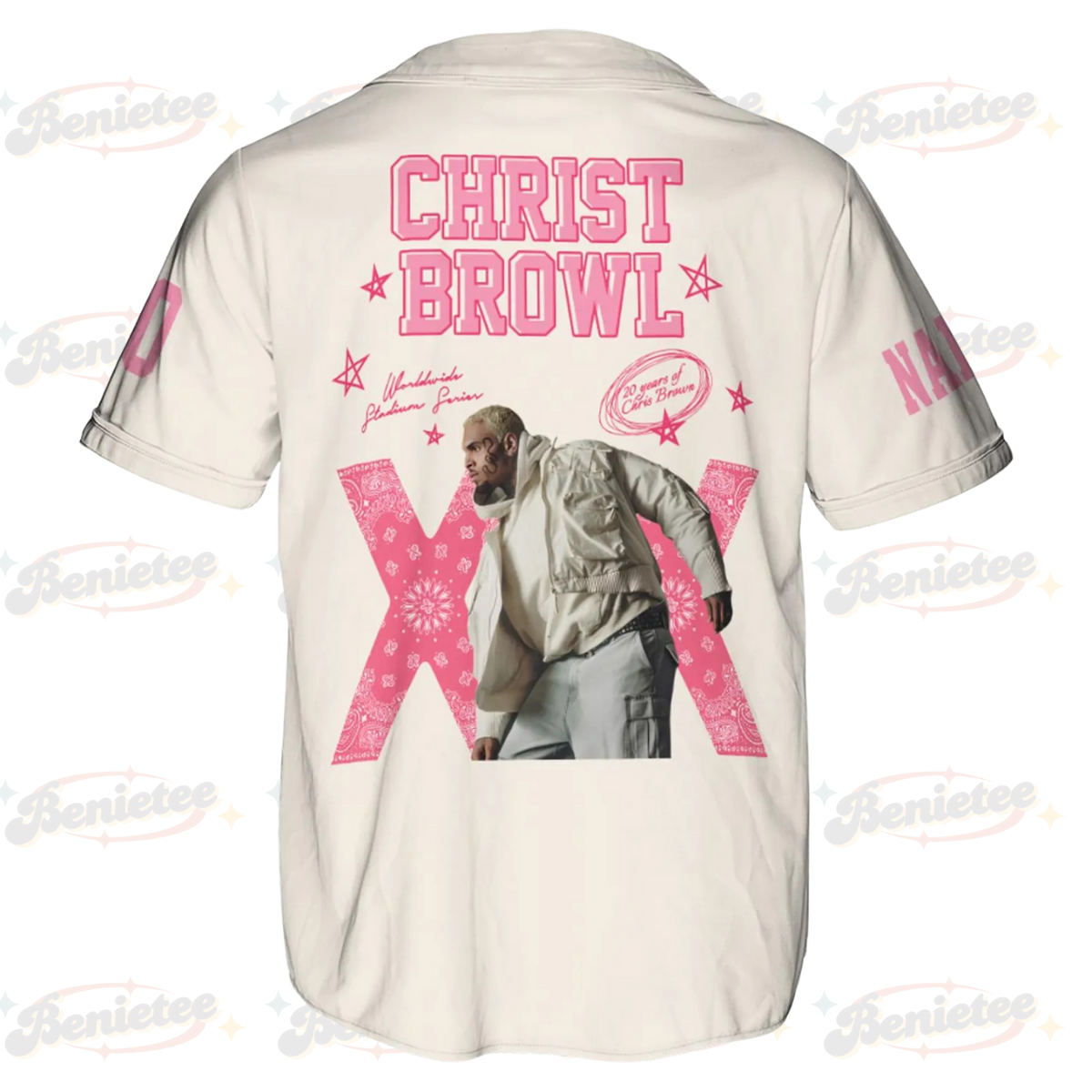 Personalized Chris Brown Tour Jersey, Breezy Bowl XX 2025 Baseball Shirt - Image 3