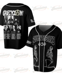 Custom Suicideboys “Grey Day” Tour Baseball Jersey, Horrorcore G59 Skeleton Baseball Jersey