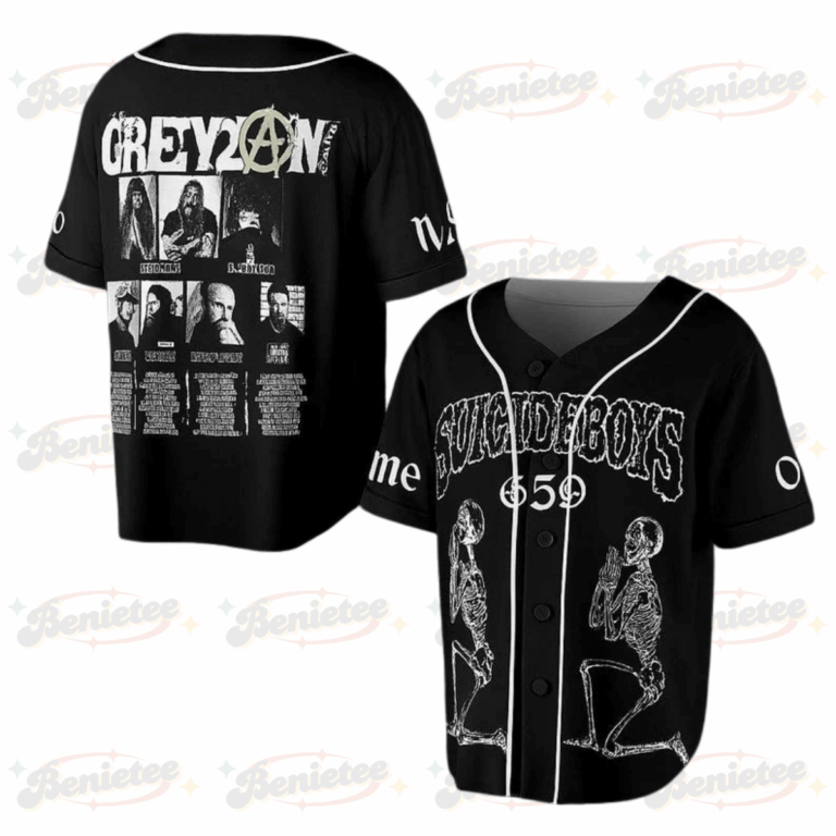 Custom Suicideboys “Grey Day” Tour Baseball Jersey, Horrorcore G59 Skeleton Baseball Jersey