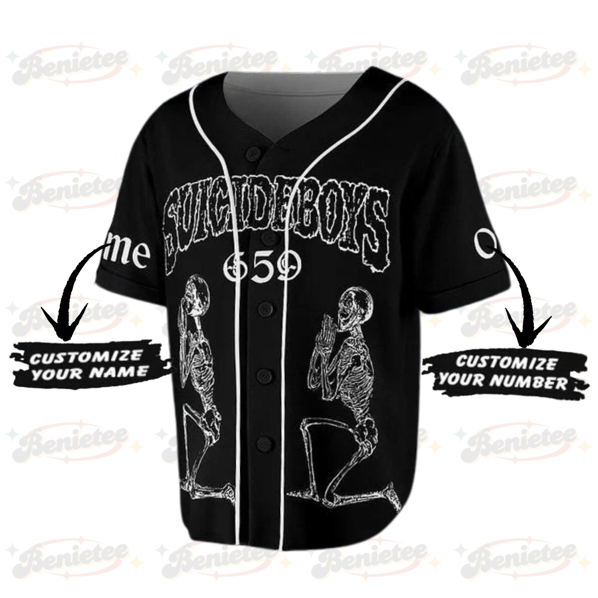 Custom Suicideboys “Grey Day” Tour Baseball Jersey, Horrorcore G59 Skeleton Baseball Jersey - Image 2