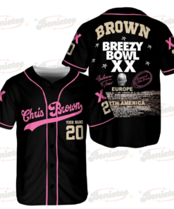 Custom Chris Brown Breezy Bowl XX Tour 2025 Jersey, Chris Brown Breezy Bowl