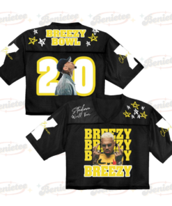 Custom Chris Brown Croptop Mesh Football, Breezy Bowl XX Music Tour 2025 Croptop Mesh Football