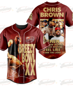 Breezy Bowl XX Tour 2025 Baseball Jersey, Chris Brown Jersey, Music Fan Gift Hip Hop Top 2025