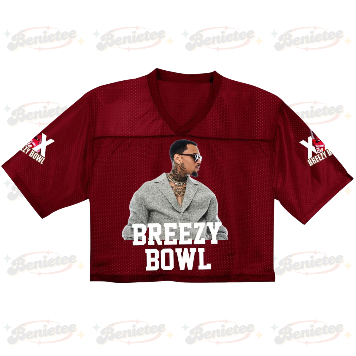 Chris Brown Croptop Mesh Football, Breezy Bowl Tour 2025 Croptop Mesh Football - Image 2