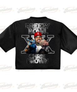 Alternative view of Chris Brown World Tour Croptop Mesh Football, Concert 2025 Breezy Bowl XX Croptop Mesh Football
