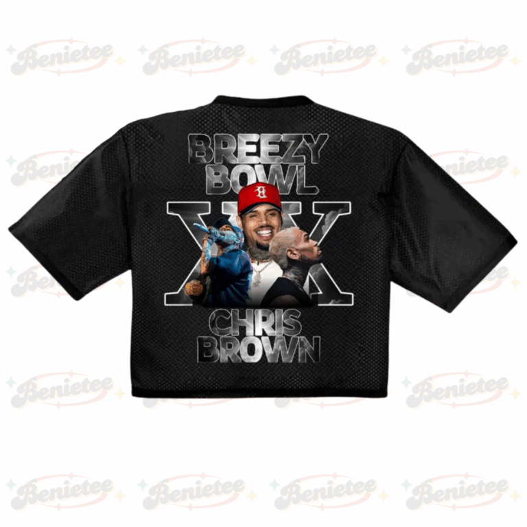Alternative view of Chris Brown World Tour Croptop Mesh Football, Concert 2025 Breezy Bowl XX Croptop Mesh Football