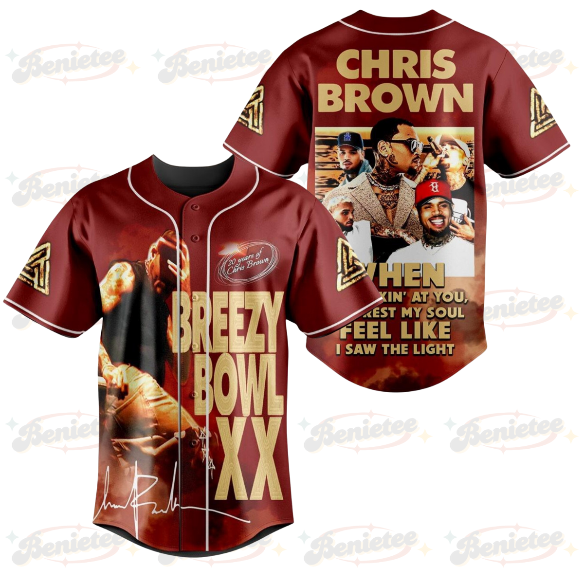 Breezy Bowl XX Tour 2025 Baseball Jersey, Chris Brown Jersey, Music Fan Gift Hip Hop Top 2025