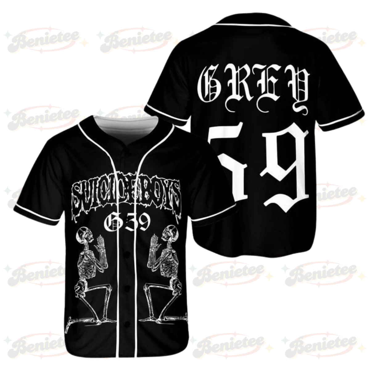 Custom Name & Number New Unisex Suicideboy Grey Day Tour Concert 2025 Baseball Jersey