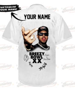 Alternative view of Custom Chris Brown Tour Football Jersey, Breezy Bowl XX Music Tour 2025 Football Jersey