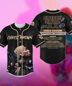 Alternative view of Chris Brown Baseball Jersey, Breezy Bowl XX Tour 2025 Baseball Jersey