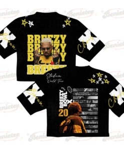 Chris Brown Croptop Mesh Football, Breezy Bowl Stadium World Tour 2025 Jersey For Fans Gift