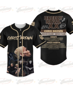 Chris Brown Baseball Jersey, Breezy Bowl XX Tour 2025 Baseball Jersey