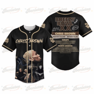 Chris Brown Baseball Jersey, Breezy Bowl XX Tour 2025 Baseball Jersey