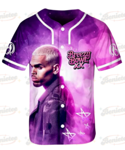 Alternative view of Chris Brown Breezy Bowl XX Baseball Jersey, Chris Brown Tour 2025 Baseball Jersey