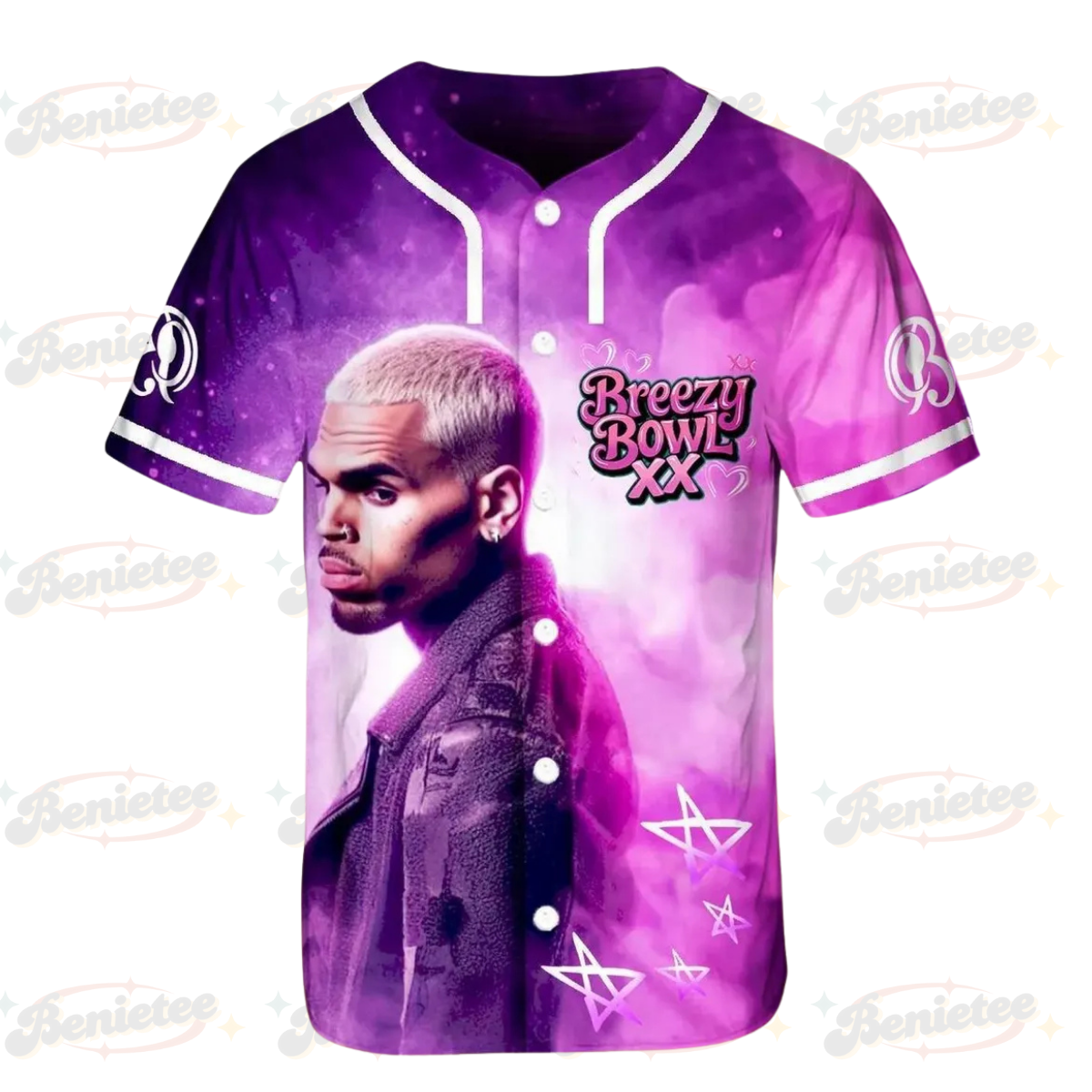 Chris Brown Breezy Bowl XX Baseball Jersey, Chris Brown Tour 2025 Baseball Jersey - Image 2