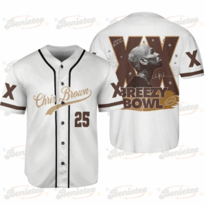 Custom Chris Brown Baseball Jersey, Breezy Bowl XX Tour 2025 Baseball Jersey