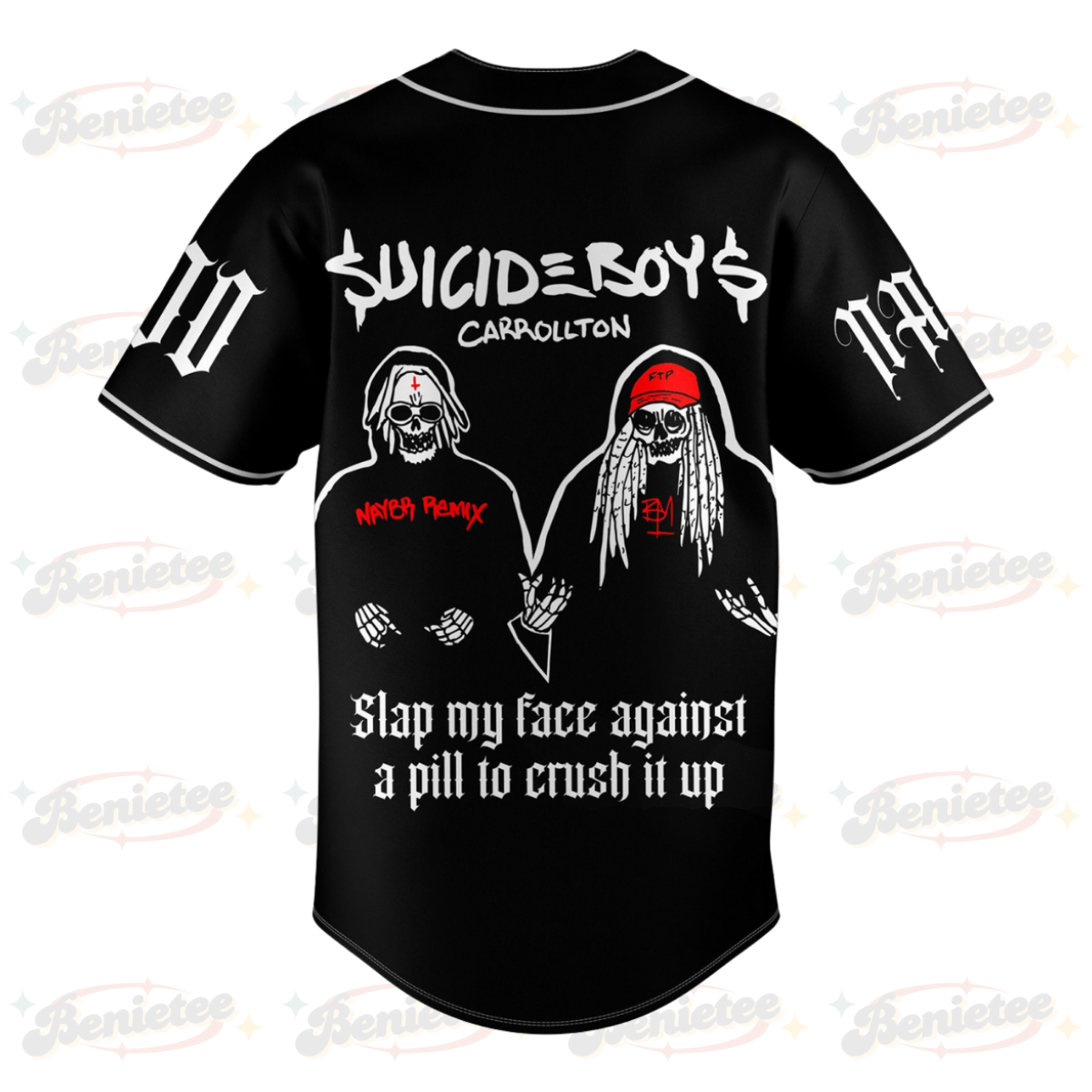 Personalized Suicideboys Carrollton Slap My Face Against A Pill To Crush It Up Personalized Baseball Jersey - Image 3