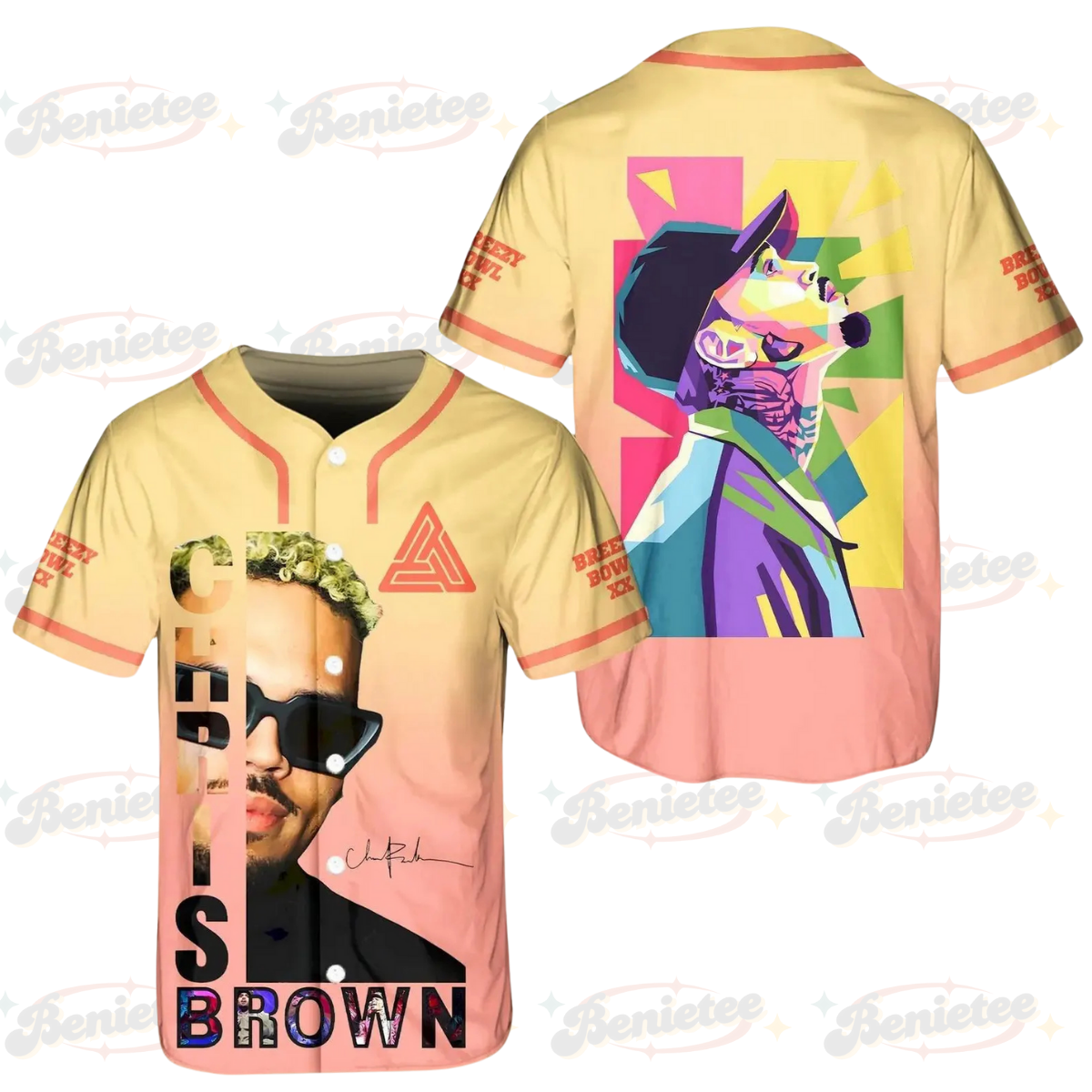 Chris Brown Breezy Bowl XX Baseball Jersey, Chris Brown Tour 2025 Baseball Jersey