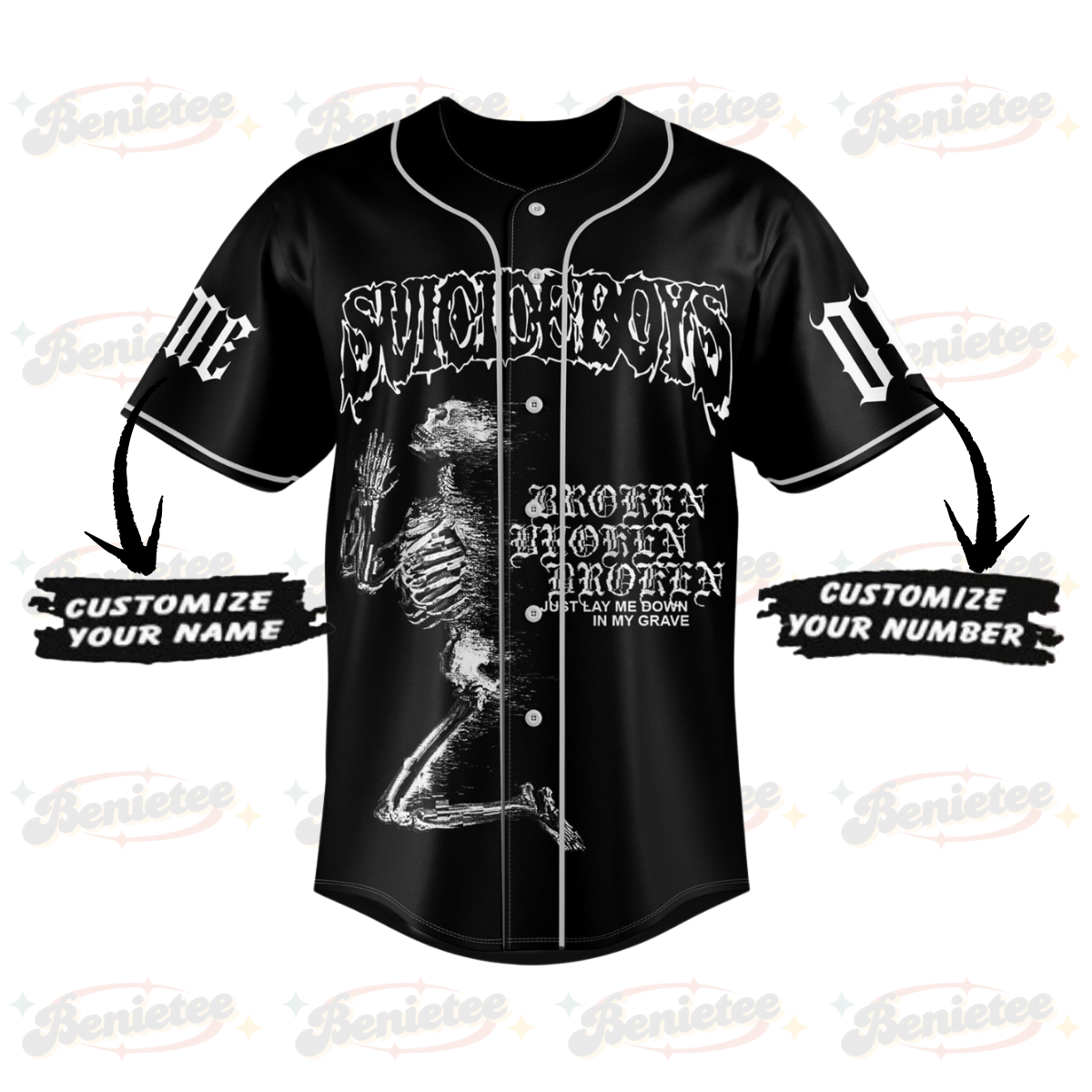 Personalized Suicideboys Carrollton Slap My Face Against A Pill To Crush It Up Personalized Baseball Jersey - Image 2
