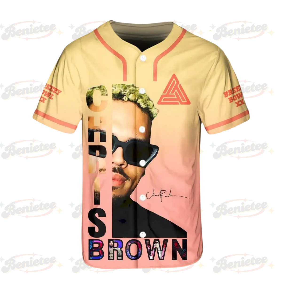 Chris Brown Breezy Bowl XX Baseball Jersey, Chris Brown Tour 2025 Baseball Jersey - Image 2