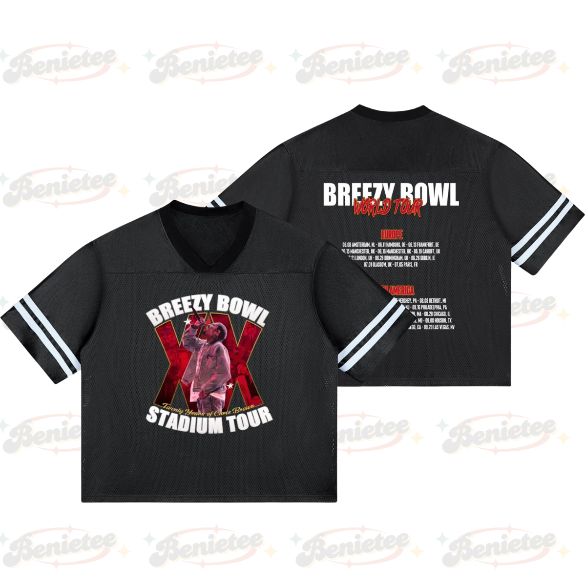 Chris Brown Croptop Mesh Football, Breezy Bowl Tour 2025 Croptop Mesh Football