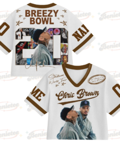 Personalized Chris Brown Tour Croptop Mesh Football, Concert 2025 Breezy Bowl XX Croptop Mesh Football