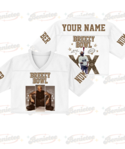 Custom Chris Brown Croptop Mesh Football, Breezy Bowl Tour 2025 Croptop Mesh Football
