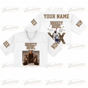 Custom Chris Brown Croptop Mesh Football, Breezy Bowl Tour 2025 Croptop Mesh Football