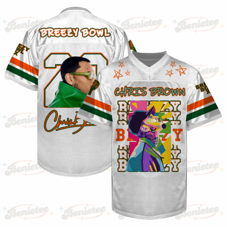 Personalized Chris Brown Breezy Bowl Football Jersey, Breezy Bowl XX Tour 2025 Football Jersey