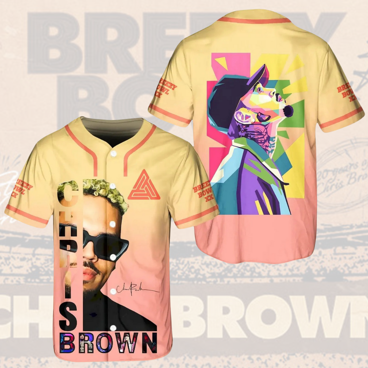 Chris Brown Breezy Bowl XX Baseball Jersey, Chris Brown Tour 2025 Baseball Jersey - Image 4