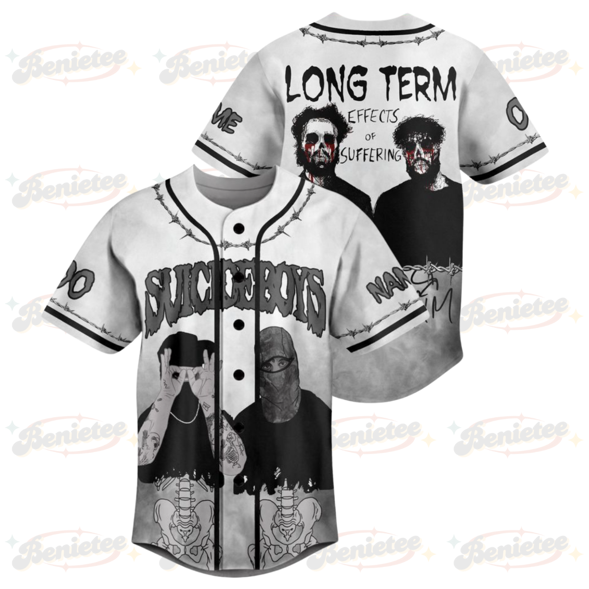 Custom Suicideboys Long Term Effects Of Suffering Personalized Baseball Jersey