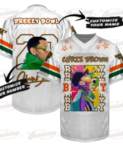 Alternative view of Personalized Chris Brown Breezy Bowl Football Jersey, Breezy Bowl XX Tour 2025 Football Jersey