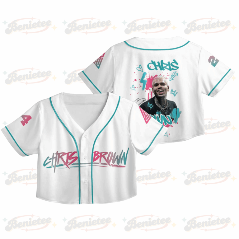 Custom Chris Brown CropTop Baseball Jersey, Breezy Bowl XX Music Tour 2025 CropTop Baseball Jersey