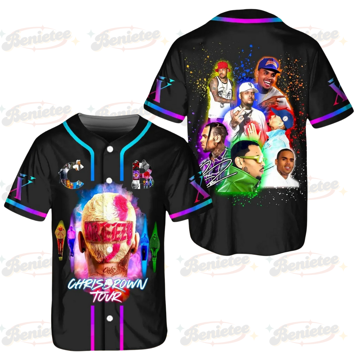 Chris Brown Breezy Bowl XX Baseball Jersey, Chris Brown Tour 2025 Baseball Jersey
