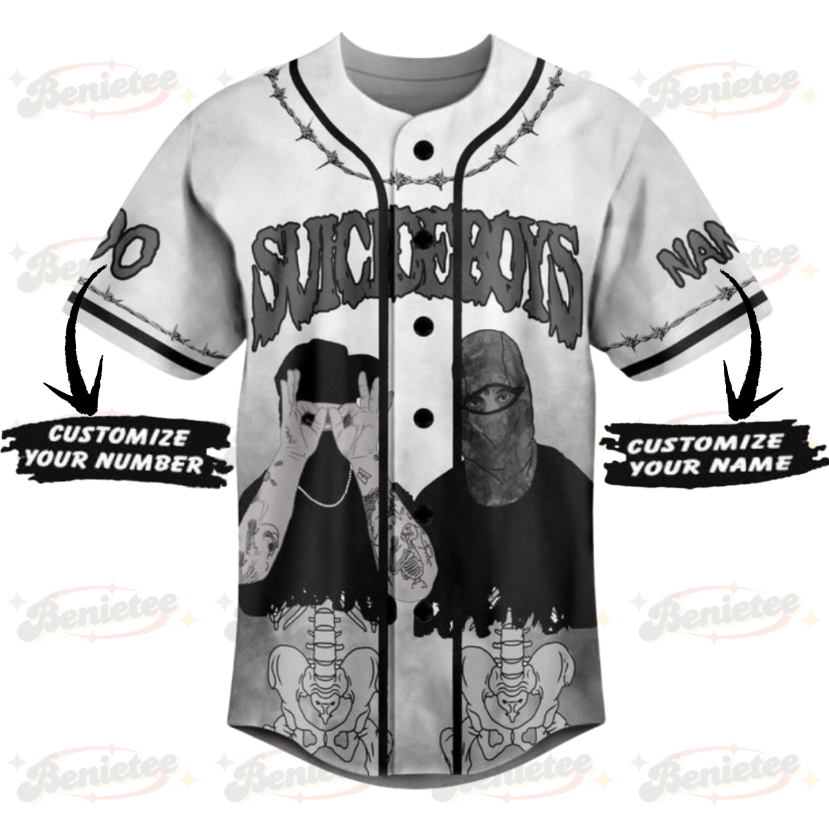 Custom Suicideboys Long Term Effects Of Suffering Personalized Baseball Jersey - Image 2