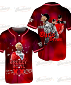 Chris Brown Breezy Bowl XX Baseball Jersey, Chris Brown Tour 2025 Baseball Jersey