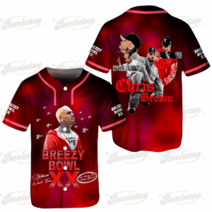 Chris Brown Breezy Bowl XX Baseball Jersey, Chris Brown Tour 2025 Baseball Jersey