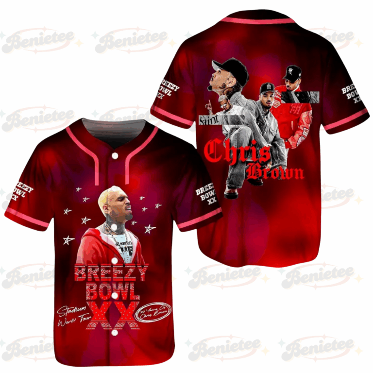Chris Brown Breezy Bowl XX Baseball Jersey, Chris Brown Tour 2025 Baseball Jersey