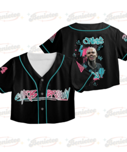 Custom Chris Brown CropTop Baseball Jersey, Breezy Bowl XX Music Tour 2025 CropTop Baseball Jersey