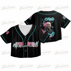 Custom Chris Brown CropTop Baseball Jersey, Breezy Bowl XX Music Tour 2025 CropTop Baseball Jersey